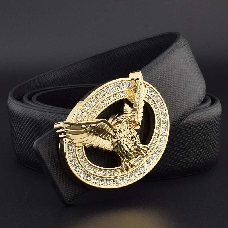 Title 4, Diamond-studded Leather Belt With Animal Buckle