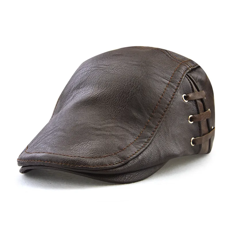New Personalised Perforated Tie Hat - Dark Coffee