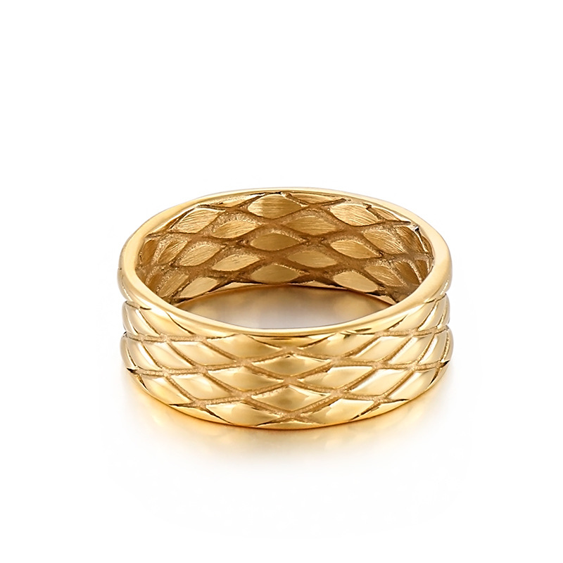 Trendy Ring Popular Metal Titanium Steel Fish Pattern Ring
