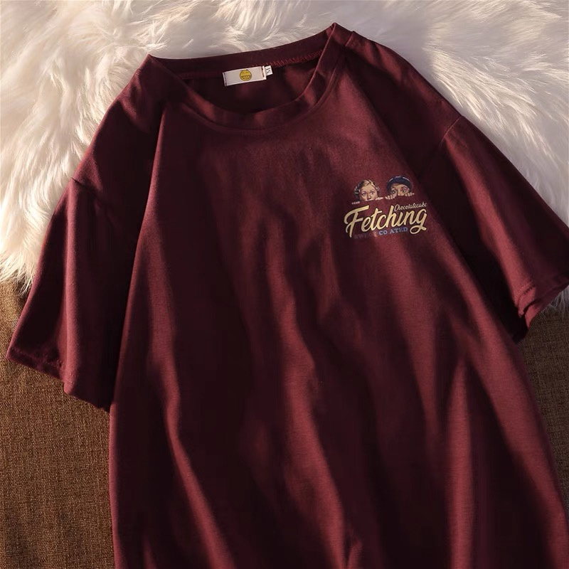 Women's Loose Retro High Street Short Sleeve T-shirt