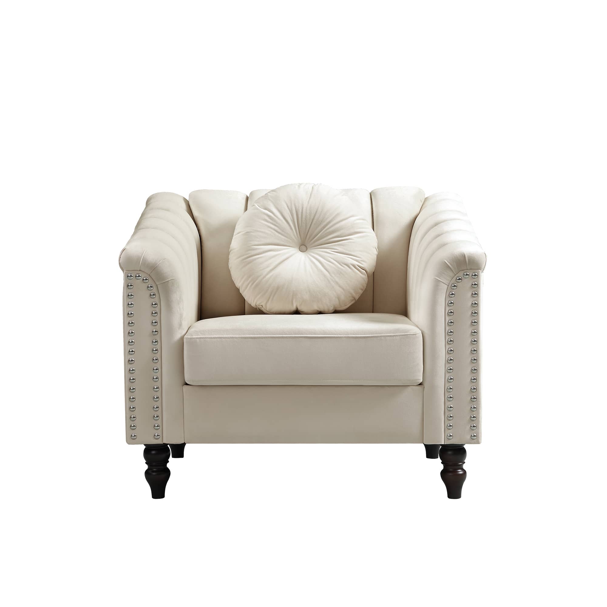 Pickup Only--White Microfiber 3-Piece Couch Living Room Sofa Set