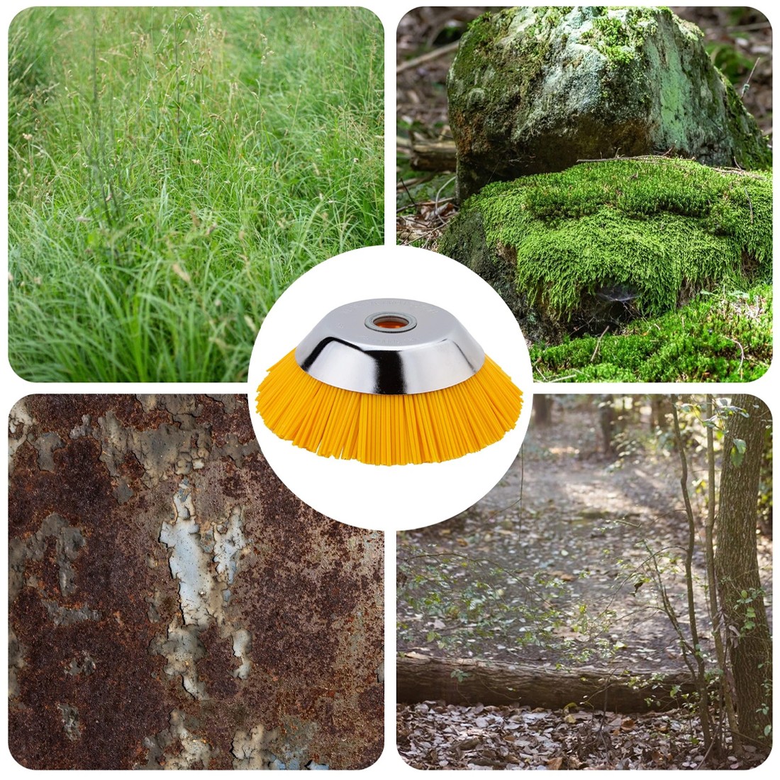 8 Inch Nylon Brushcutter Strimmer Brush Head For Moss And Path Weed Removal UK