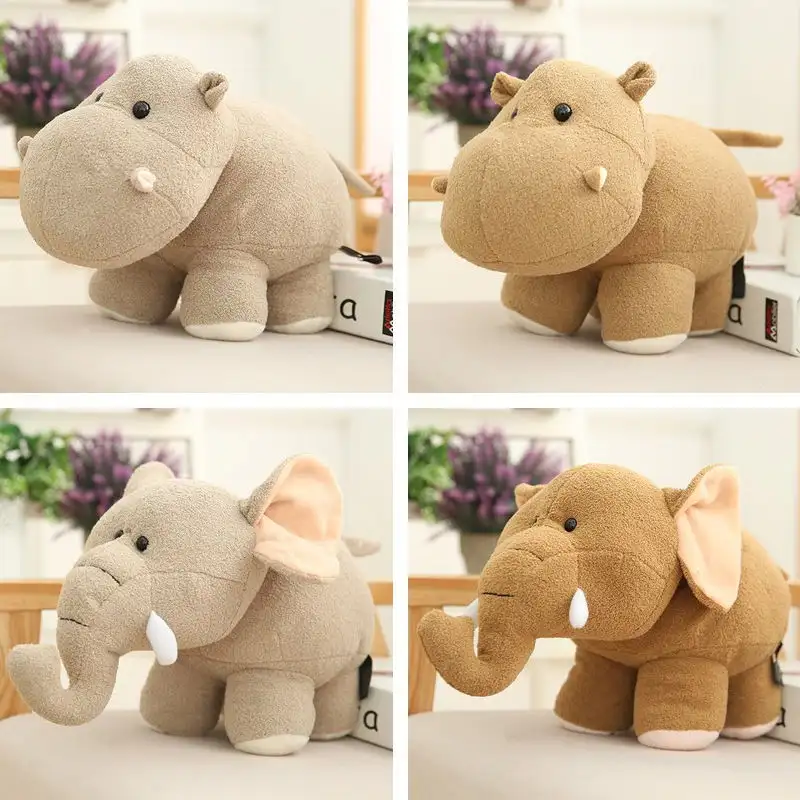 Cartoon Cute Hippo Elephant Doll Plush Toy