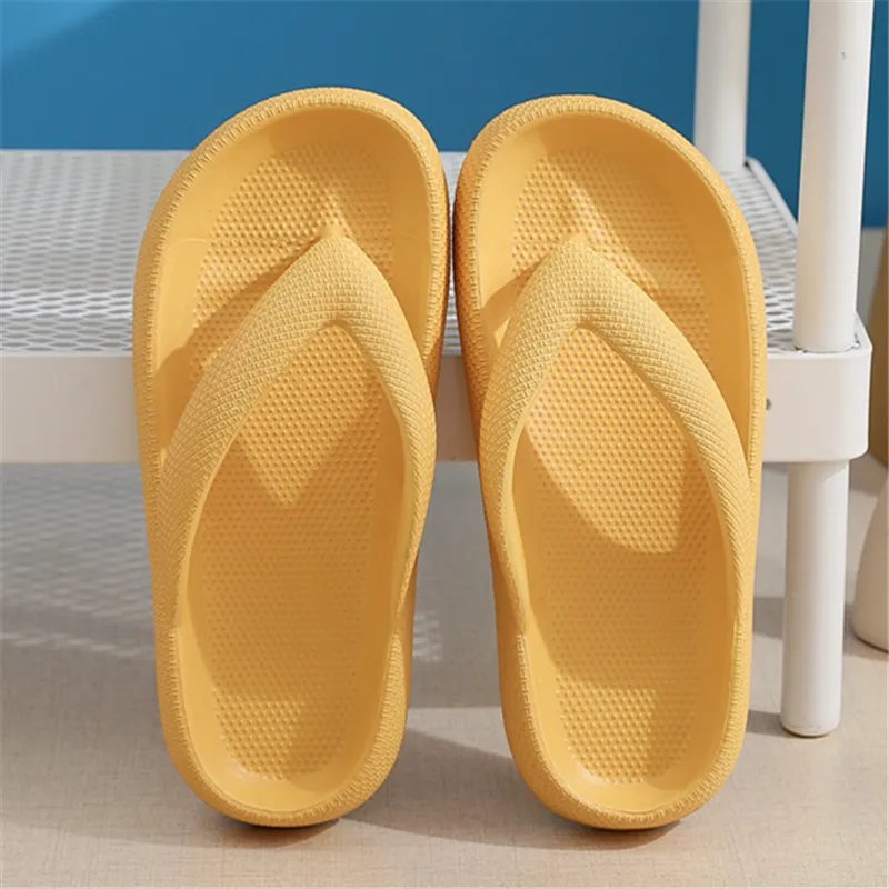 Non-slip Wear-resistant Thick Bottom Home Indoor Slippers - Yellow