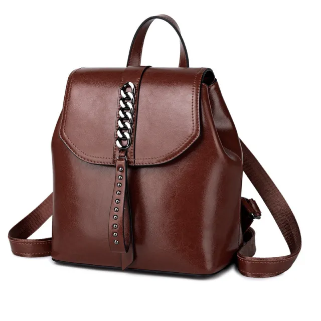 Leather Backpack Women Car Stitching Fashion Leather Casual Backpack Women Travel Backpack Coffee - Shop at LoveMi