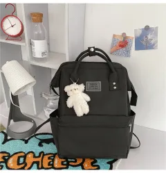 Large Capacity 15.6 Inch Simple Backpack Leisure Travel - Black - View 1