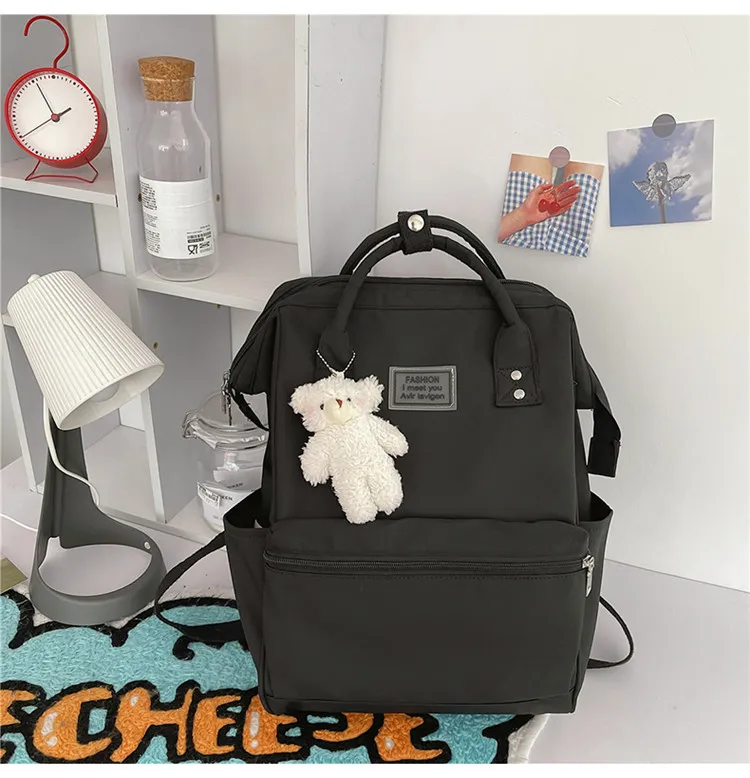 Large Capacity 15.6 Inch Simple Backpack Leisure Travel - Black