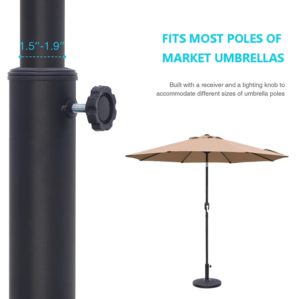 26.5 Lbs Outdoor Patio Market Umbrella Base, Patio Umbrella Stand For Yard Garden Poolside In Black  Shipment From Walmart — foto 5
