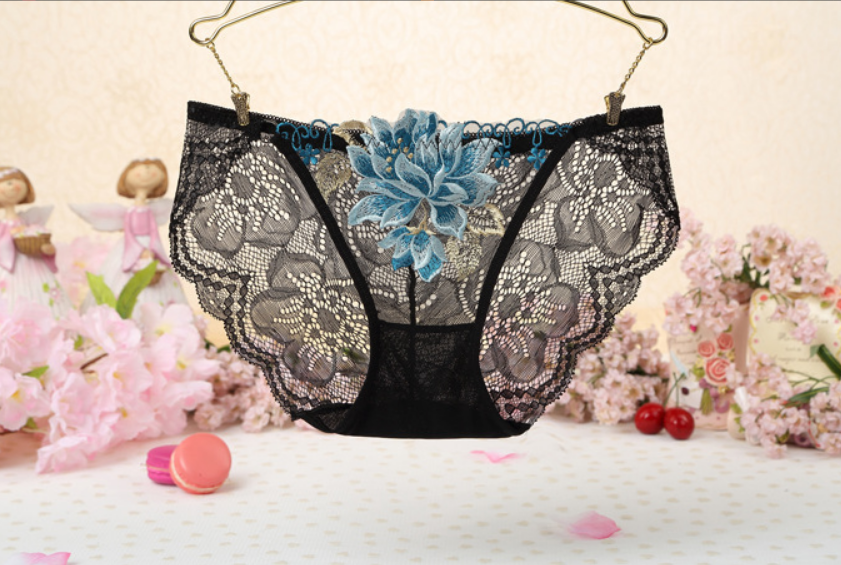 Title 16, Sexy Lace Low Waist Cute Embroidered Ladies Pan...