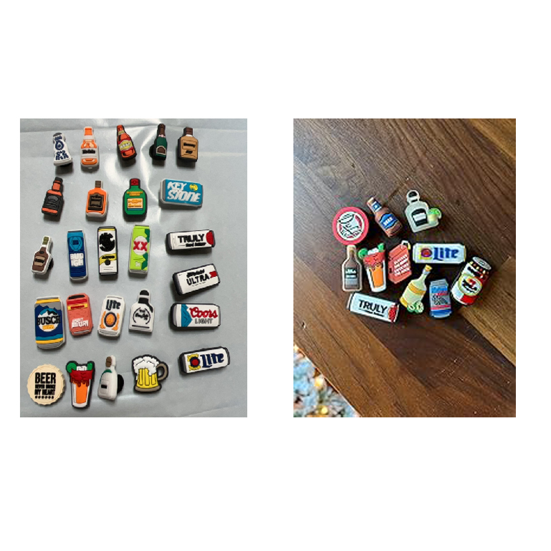 Random Lot Of 25 Pcs PVC Shoe Charms Different Food Candy And Drink Bottle Shoe Decoration