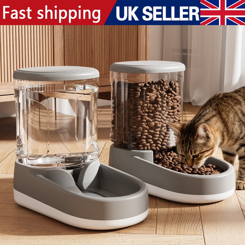 3.8 L Automatic Pet Feeder Cat Dog Food Dispenser Water Bowl Drinking Fountain