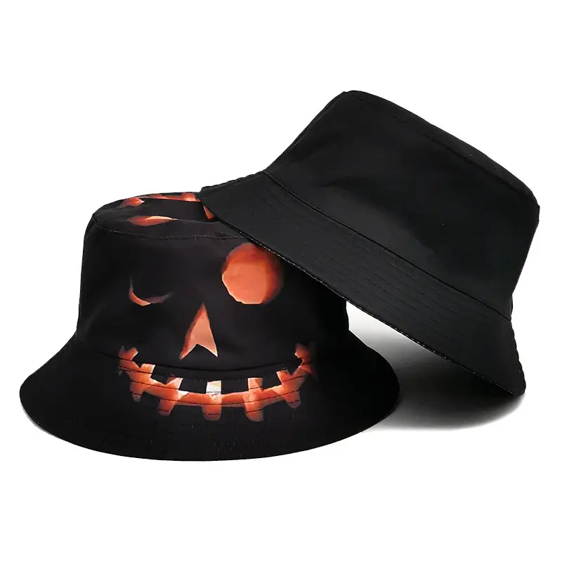 Halloween Hats Creative Cartoon Pumpkin Grimace Printed