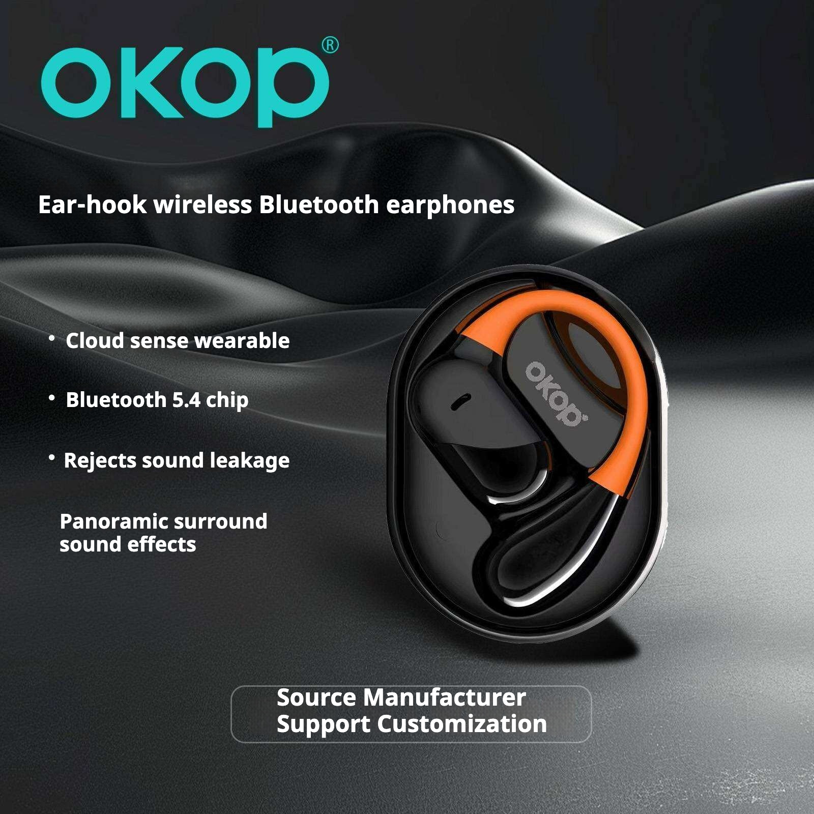 KP-208 Factory Hot Seller OWS Open Ear Bluetooth Headphones Long Battery Life HD Digital Battery Display Ear-Hook Design In Stock 2