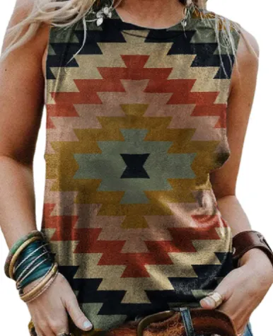 Retro Print Round Neck Short Sleeve Women's T shirt J3Color - Shop at LoveMi