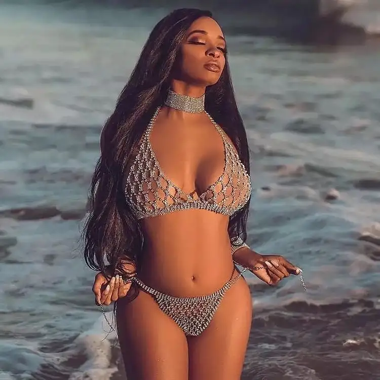 Rhinestone-embellished Cutout Vest And Briefs Set Of Two