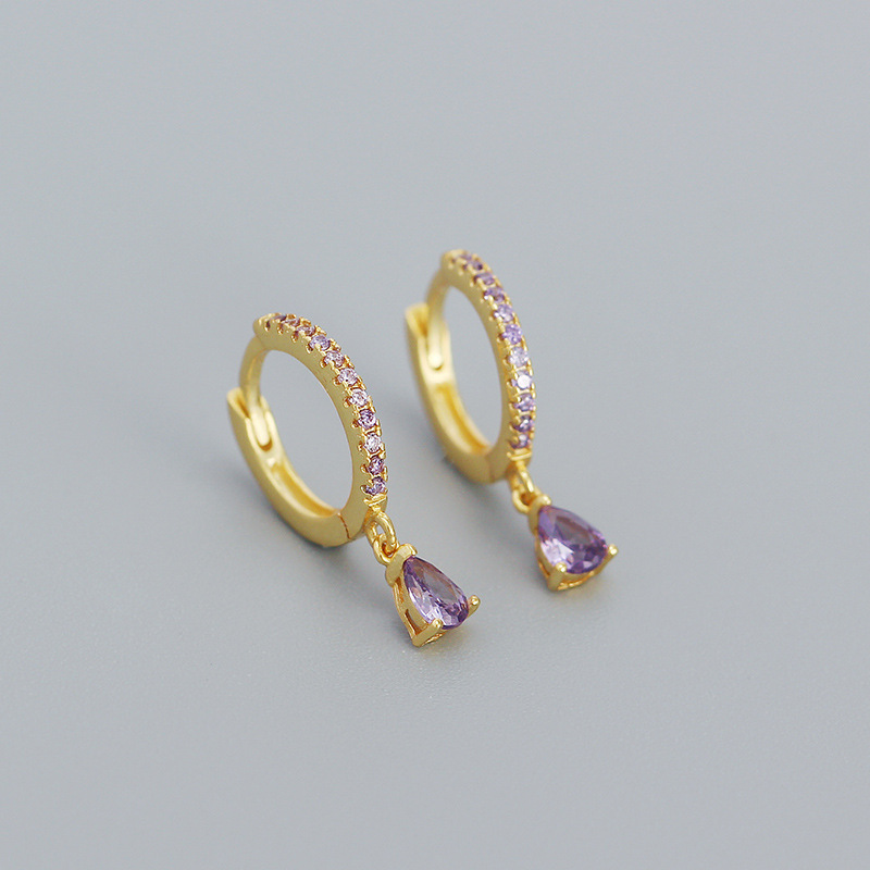 Stylish Sterling Silver Diamond Earrings