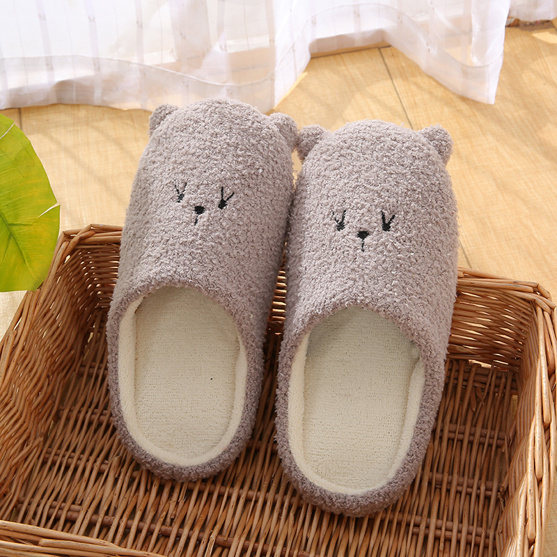 Winter Warm Couple Cotton Slippers Coffee - Shop at LoveMi