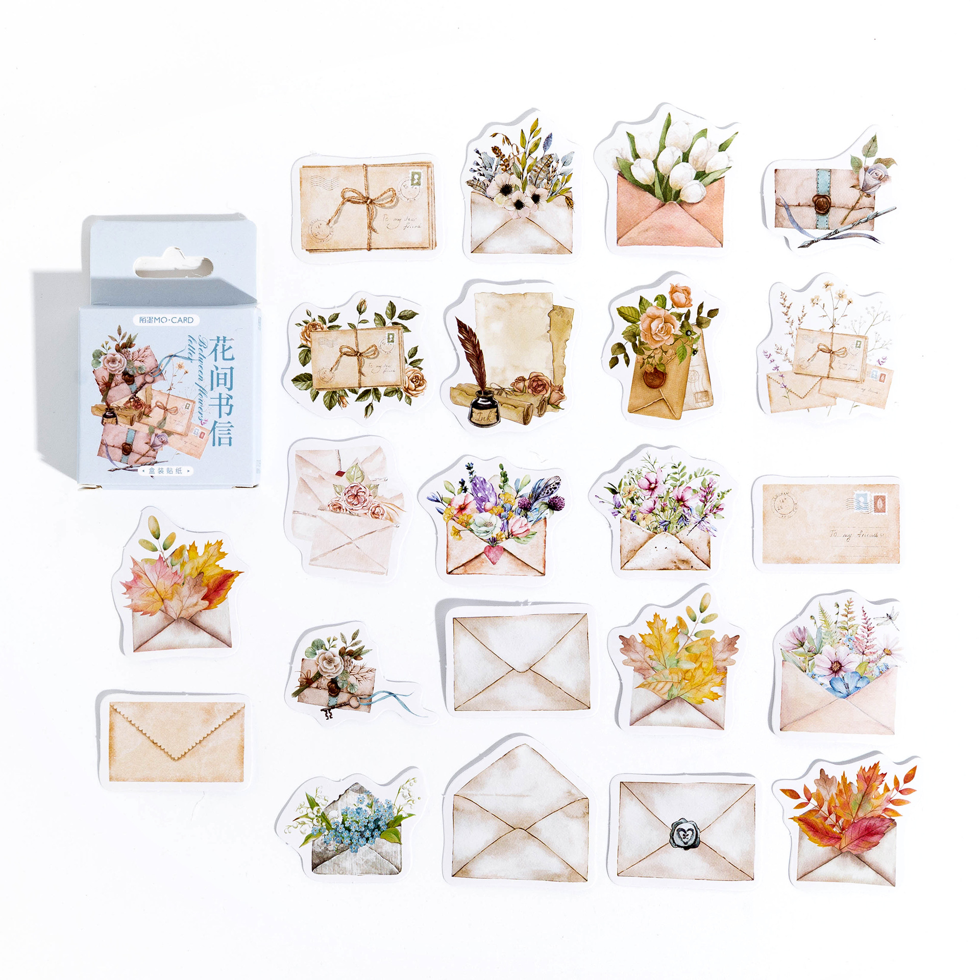 Title 8, Retro Flower Journal Decoration Sticker 46 Pieces