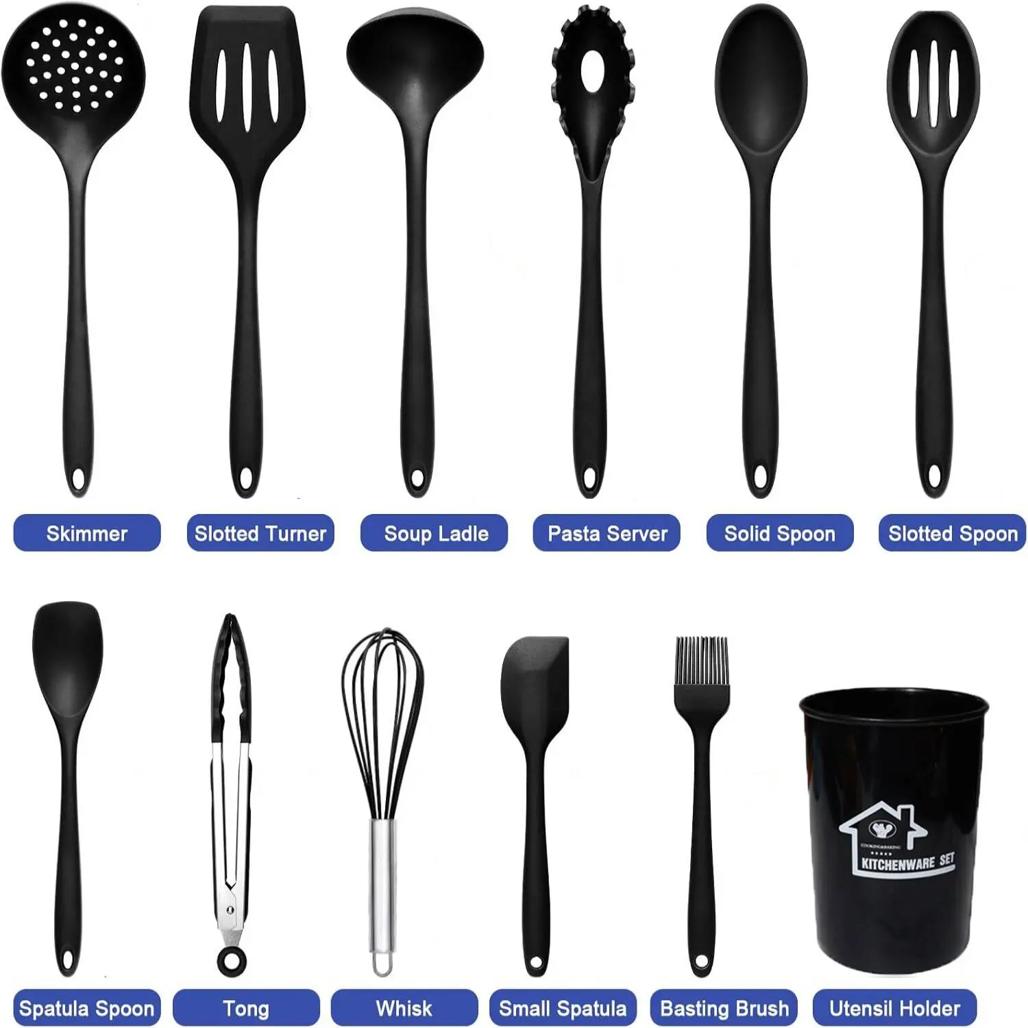 12-Piece Silicone Kitchen Utensil Set - Food