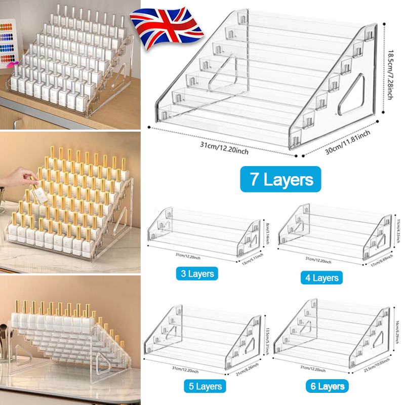 3-7 tier clear acrylic collector card display stand rack