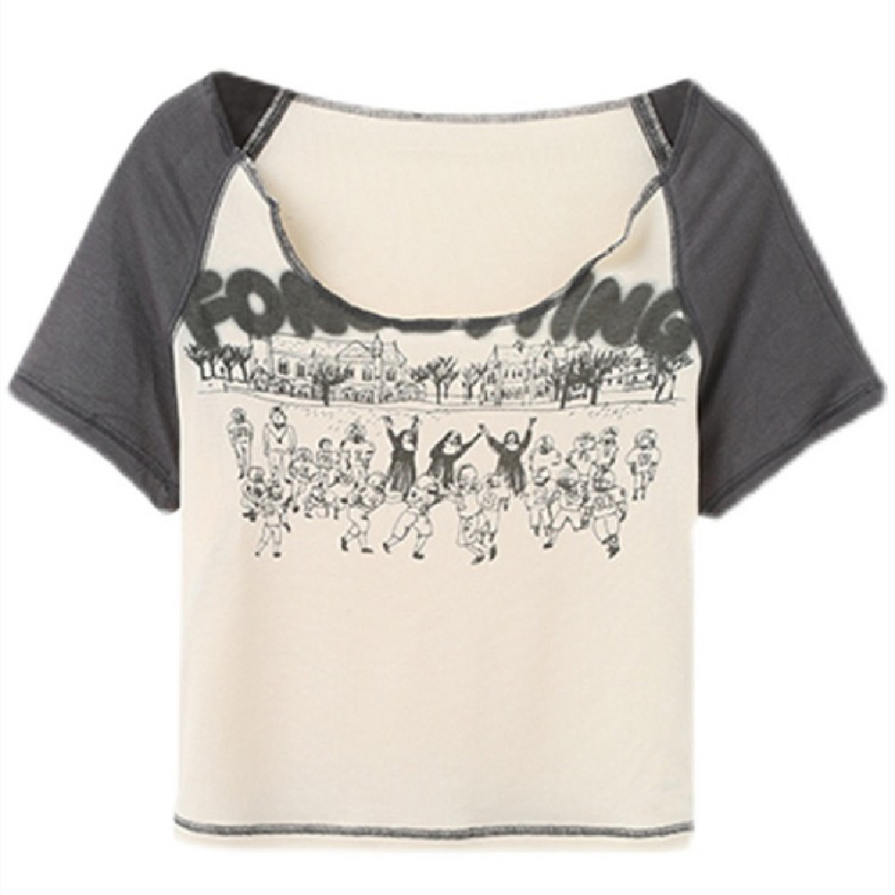 Vintage Hand-painted Printed T-shirt