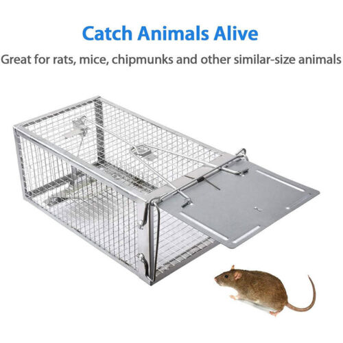 Humane Rat Trap Cage Live Animal Catch Pest Rodent Mice Mouse Bait Control Box 9