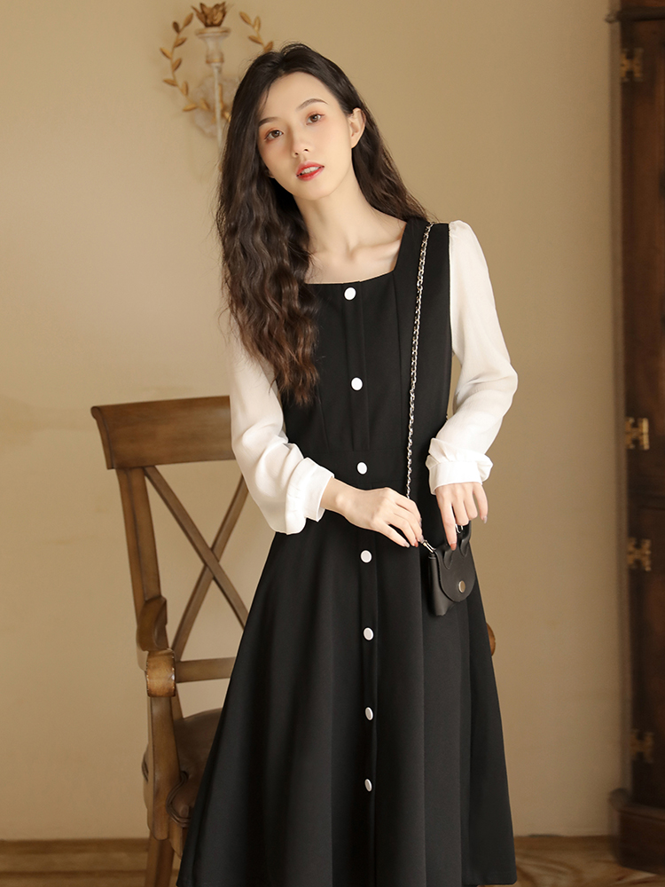 Square-Neck Little Black Dress, picture 2 of 5