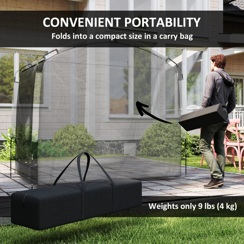 Bike Storage Shed Tent, Portable And Waterproof With 210D Oxford Fabric And Carry Bag For 3-4 Bicycles, Black thumbnail 4