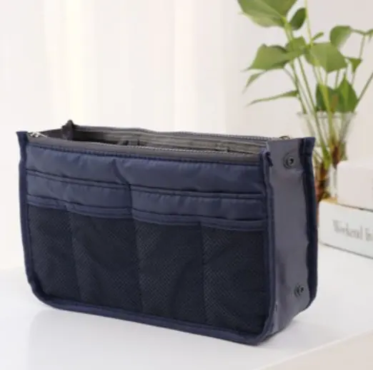 Rongbei Hand-held Double Zipper Makeup Bag, Multi-functional
