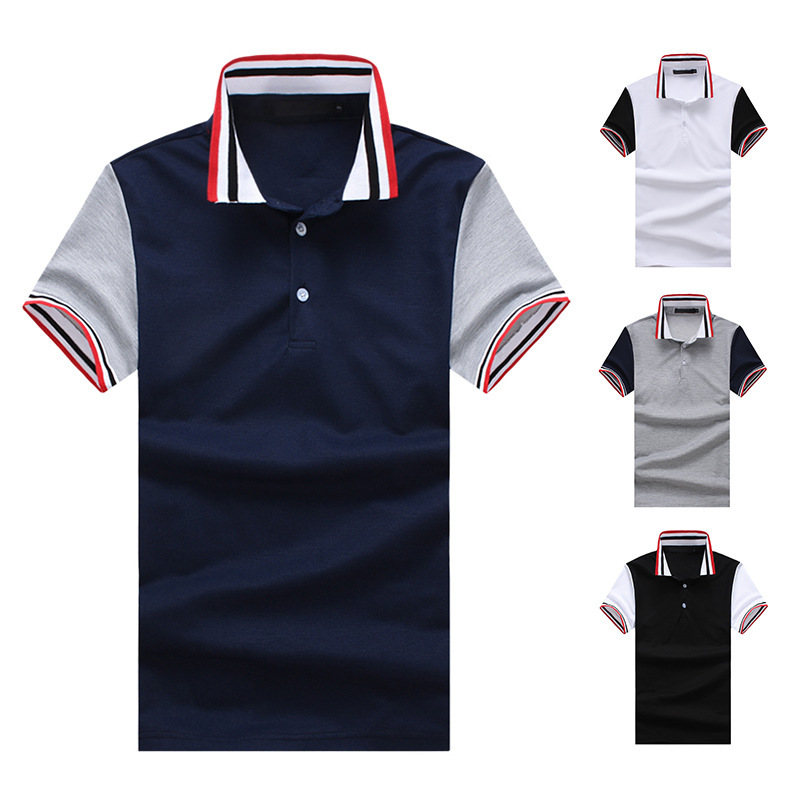 Title 6, Summer Mens Casual Slim Polo Shirt with Thread...