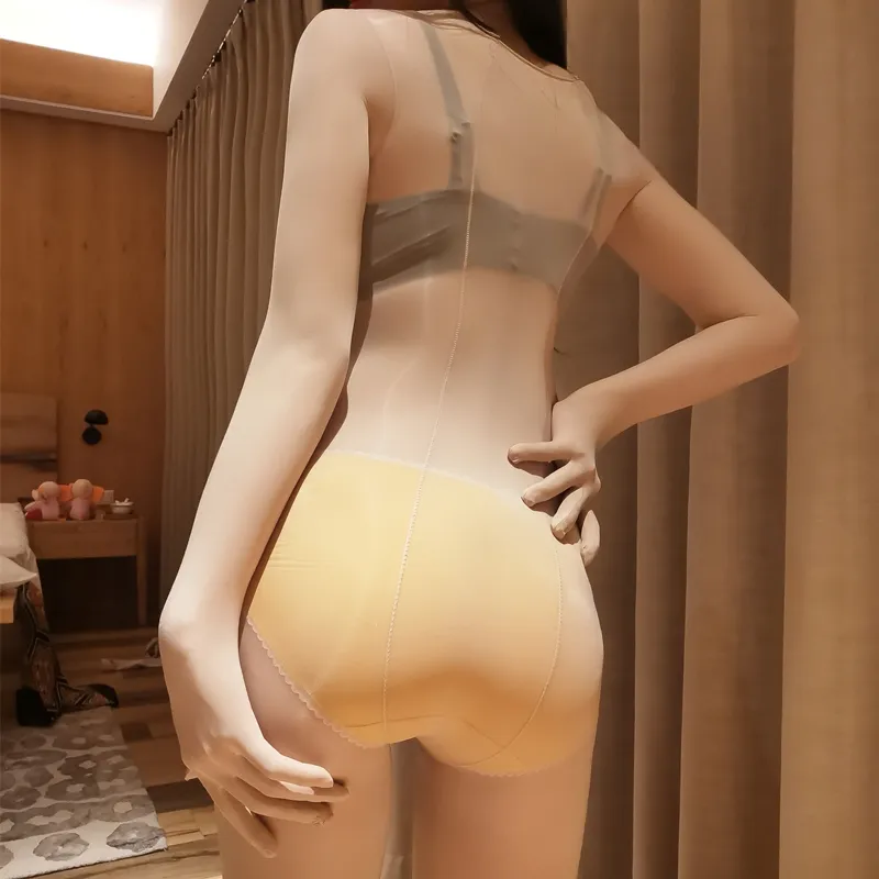 Thin Men's Full Coat Large Five Finger Oillight Jj Suit One-piece Suit - Skin Color-Womens