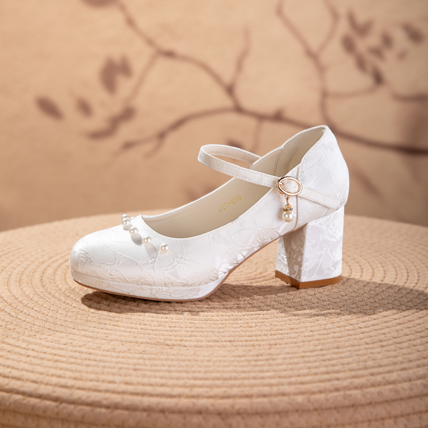 Women's Jacquard Mary Jane Platform Heels Detail 3 – Sarah Express