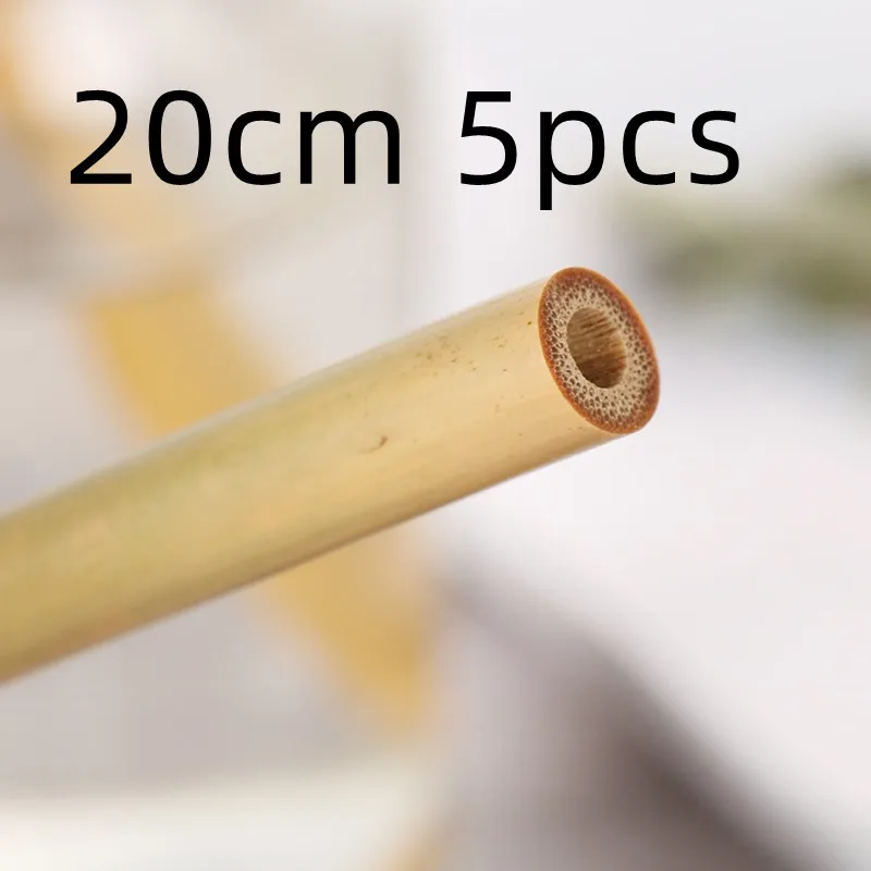 5pcs Natural Bamboo Straws – image 8