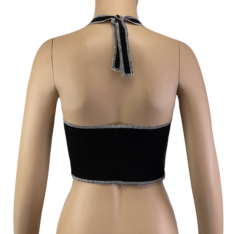 Title 6, Summer Stitching Tight-fitting Halter Neck Cont...