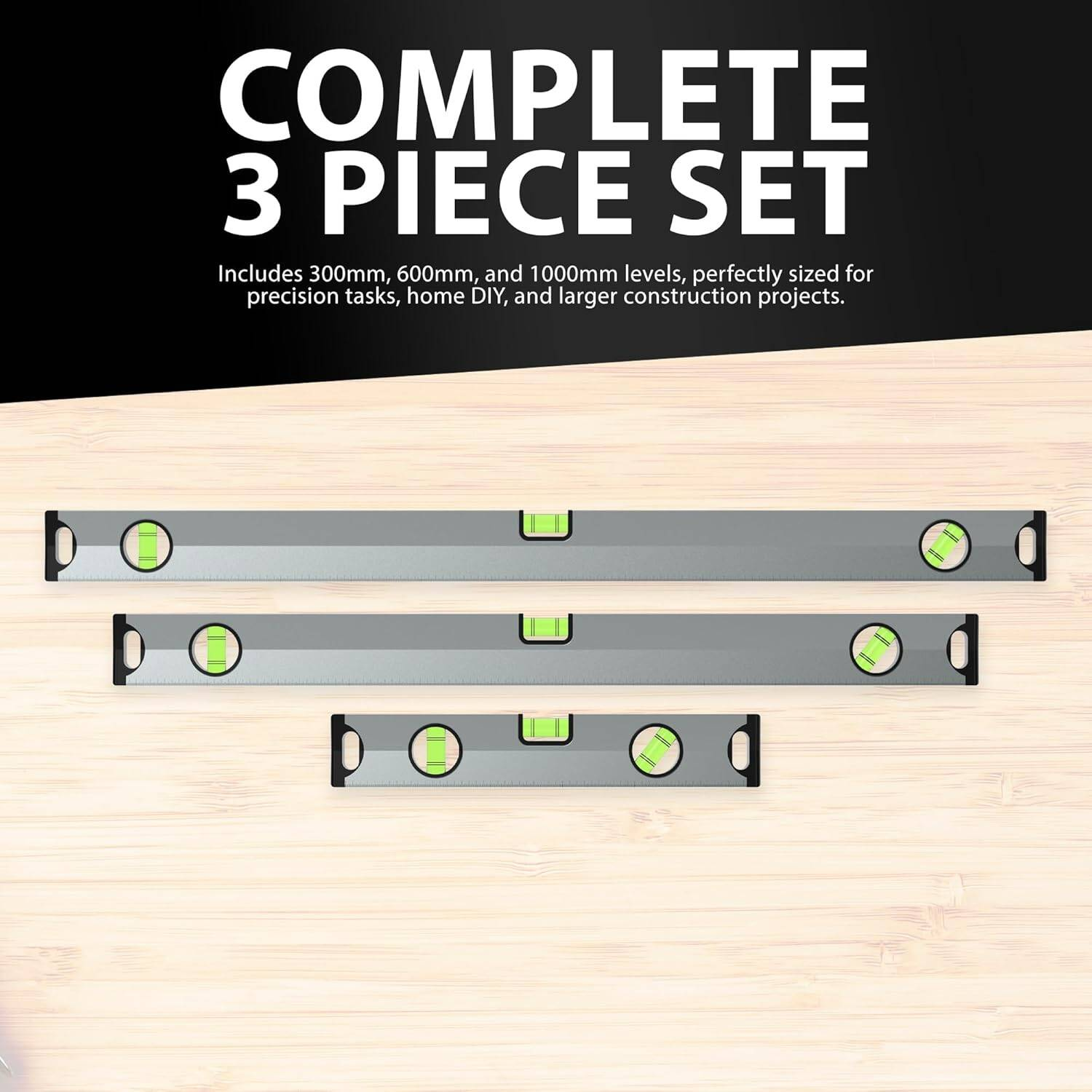 Professional 3pcs Shockproof Spirit Level Set