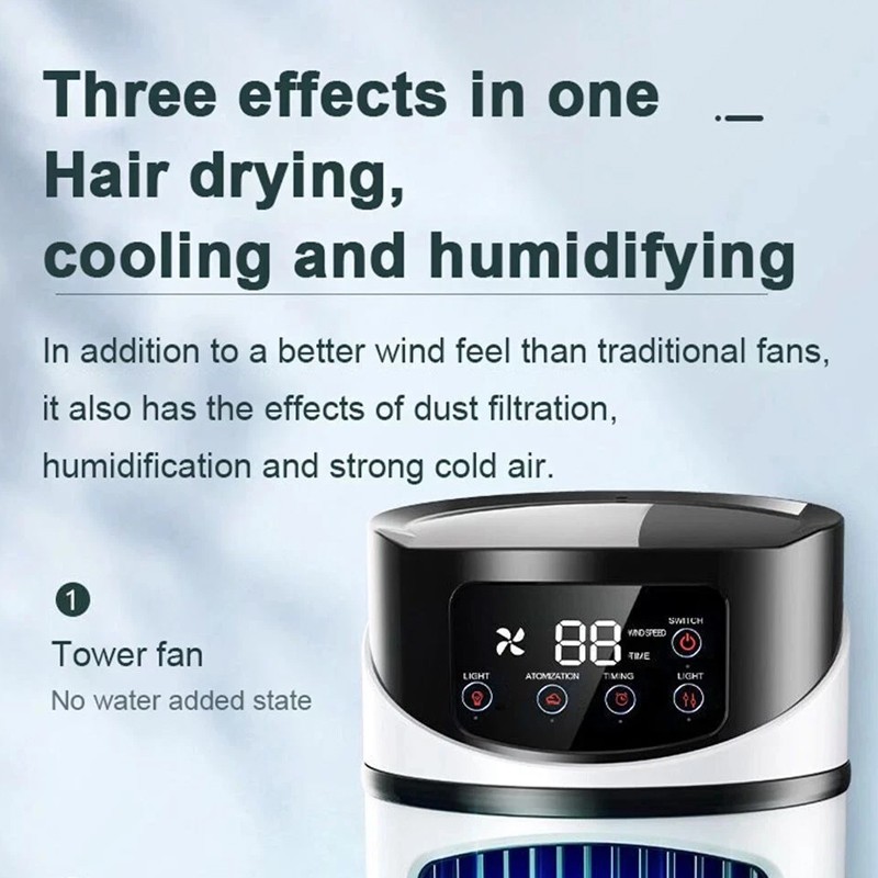Portable Air Cooler Fan Evaporative Cooling Air Conditioner Humidifier LED USB