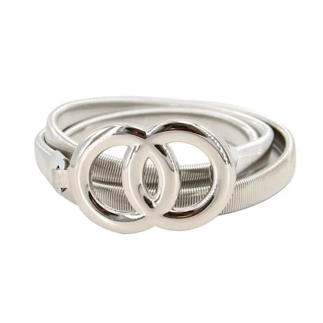Elastic Waistband Women's Fine Decoration All match Double Ring Silver - Shop at LoveMi