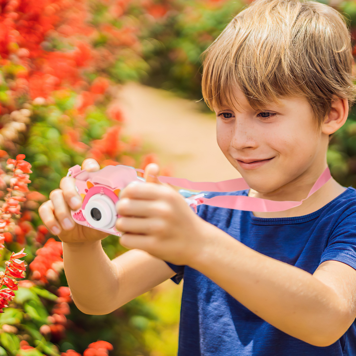 Pink-Blue Options -- 1Pc Dinosaur Kids Selfie Camera Cartoon Camera 48MP 1080P HD Digital Camera With Cartoon Case Card Reader 32G MMC Card For Boys Girls Above Aged 6 Years Old