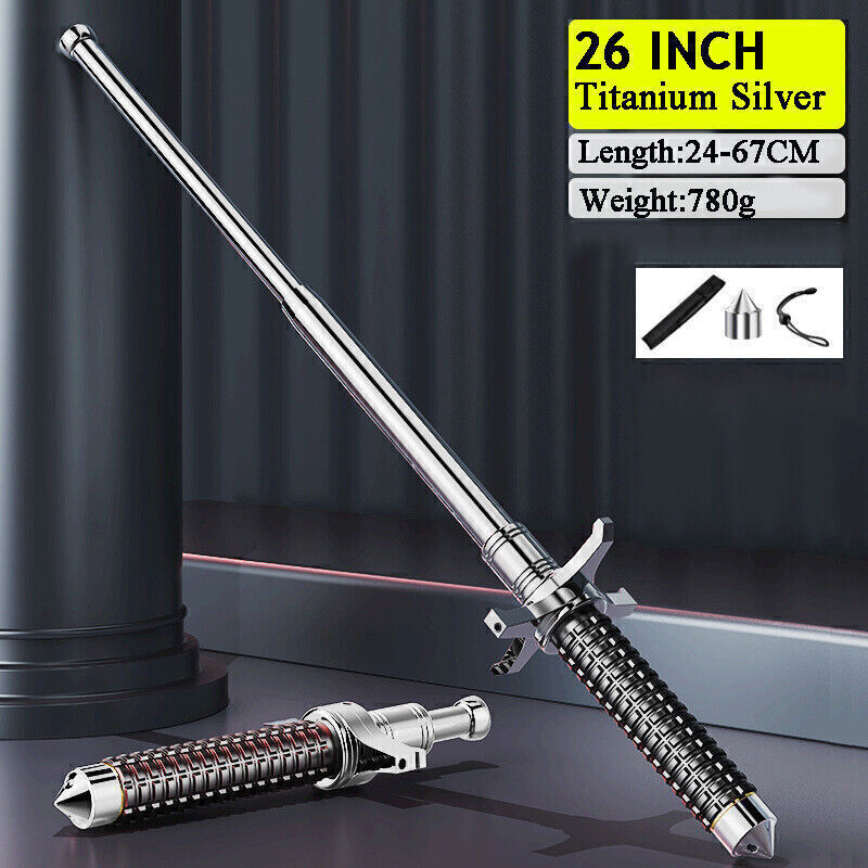 Outdoor Tactical Trekking Poles Retractable Camping Hiking Survival Stick Tools 5