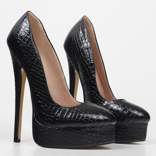 Stiletto Platform Wedding High Heels Black - Shop at LoveMi