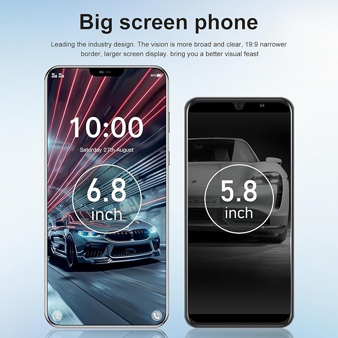 C24 Ultra 5G Unlocked Smartphone Android 14 Phone, 12GB 512GB 6800mAh 6.8in