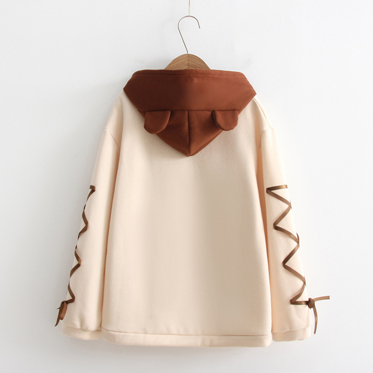 Title 2, Cute bear long sleeve hooded sweater