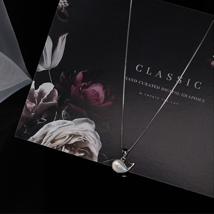 Silver - Plated Small Whale Necklace Pendant For Lady