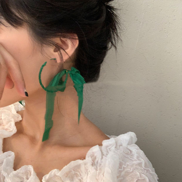 925 Silver Needle Korean Temperament Girl Ring Earrings Tassel