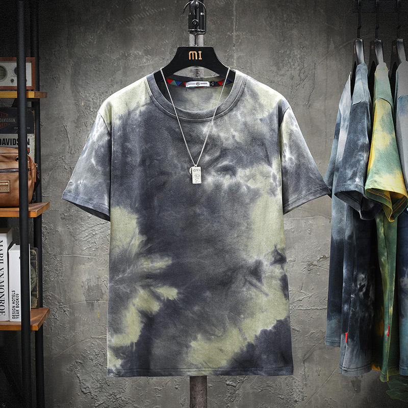 Title 5, Round Neck Short Sleeve Tie-dye Print T-shirt