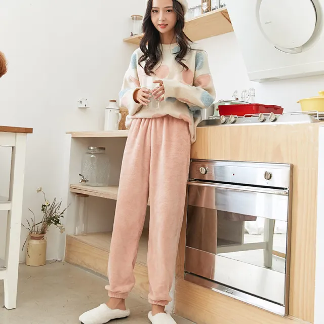 Outer Wear Coral Fleece Sweatpants Home Plus Size Leggings Casual Pants Pink - Shop at LoveMi