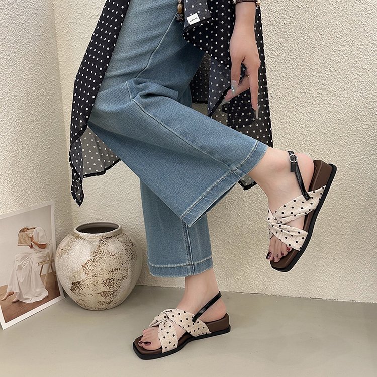 Polka Dot Wedge Sandals, picture 3 of 4