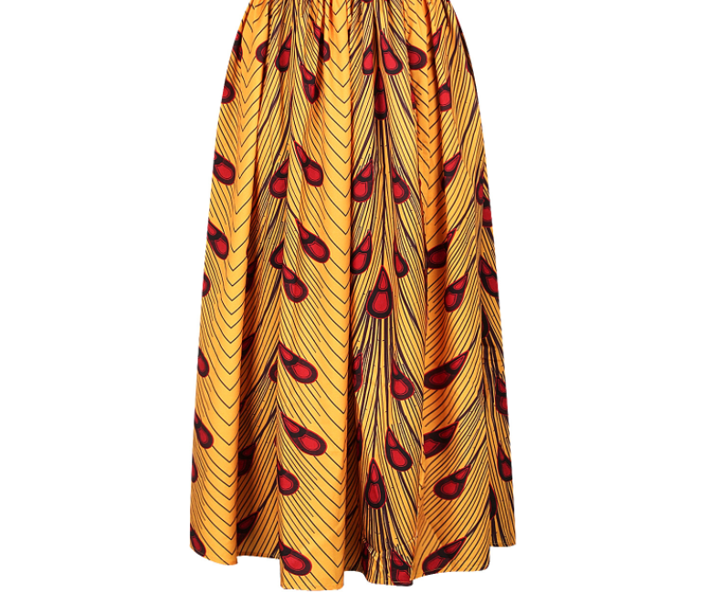 EBay Hot Style Phoenix Feather Digital Printing Women's Split Half-length Skirt, Pop Ethnic Style Tutu Skirt Wholesale