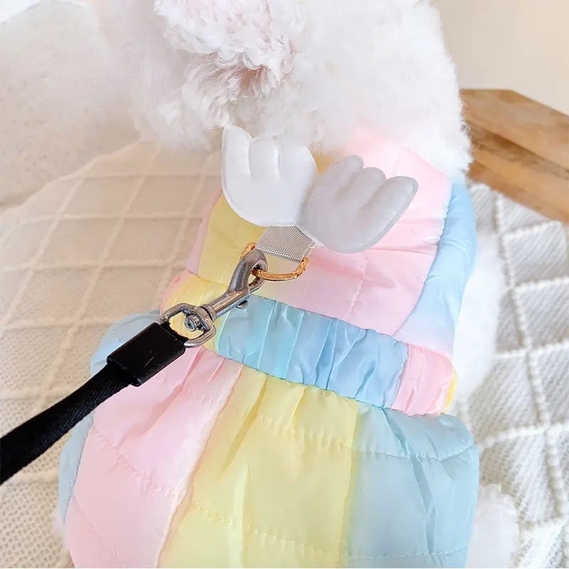 Rainbow Cotton Skirt Pet Clothes Small Winter Thickening