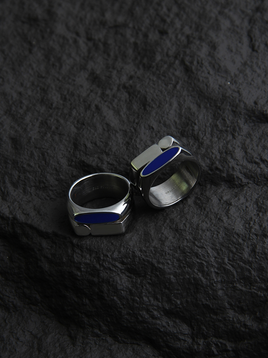 Title 4, Blue Irregular Fashion Minimalist Ring